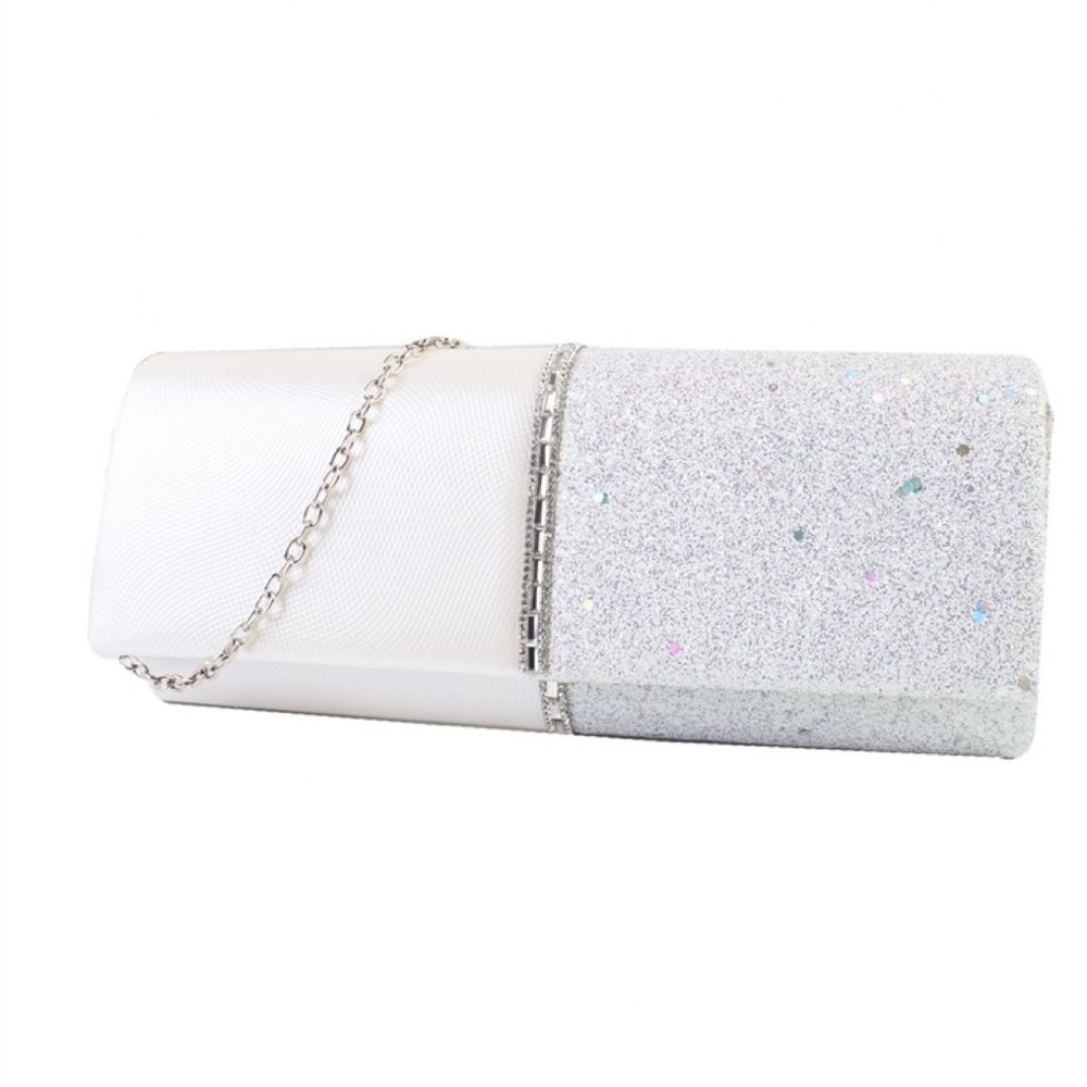 NEW Faux Leather Rhinestone Sparkle Clutch Formal Bag Purse Wedding Prom Evening